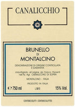 Load image into Gallery viewer, Canalicchio Brunello Di Montalcino Dry Red Wine 750ml
