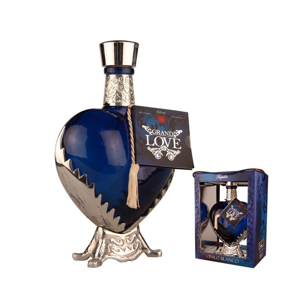 Grand Love Tequila 100% Agave Blanco Blue Heart 750ml