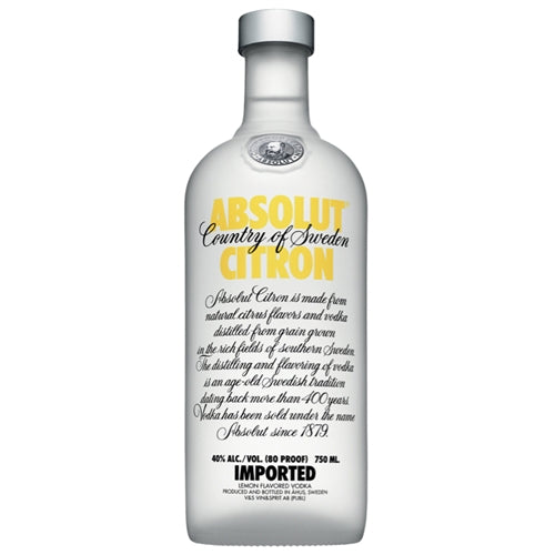 Absolut Citron Vodka 750ML