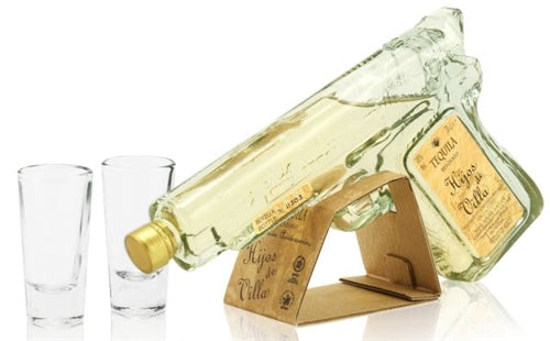 Hijos De Villa Pistol & Two Shot Glasses Reposado Tequila