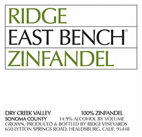 Ridge 2016 East Bench Zinfandel