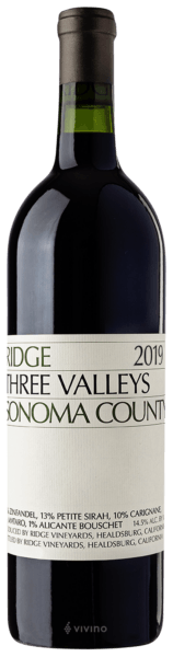 Ridge Three Valleys Sonoma County Red 750ml