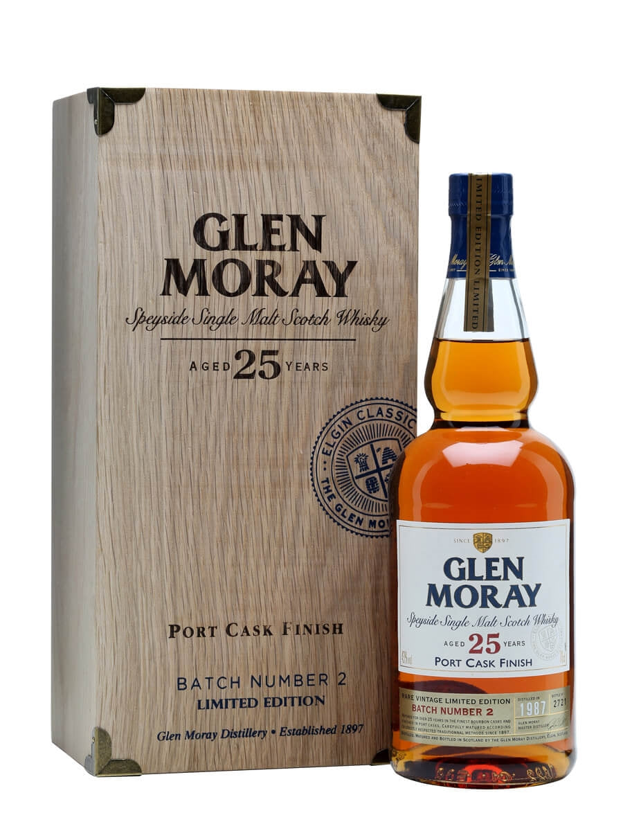 Glen Moray Aged 1987, Aged 25 years Port Cask Finish, Batch Number 2